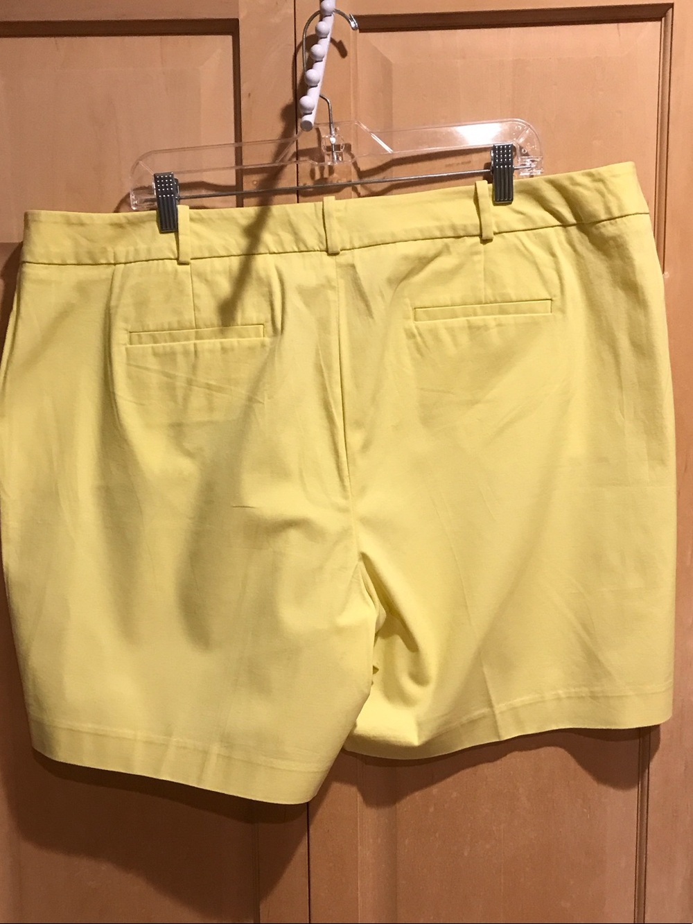 New Talbots Bright Yellow Tailored Cotton-Blend Shorts - Picture 3 of 4
